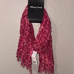 NEW! Oblong Pink Textured Scarf